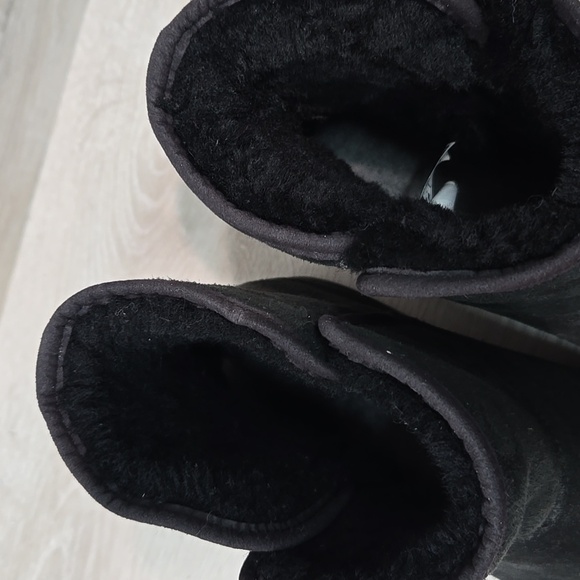 Ugg Australia Women's Black Suede Insulated Ankle Boots Wedge Shoes 10 - Picture 5 of 12